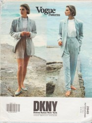 2849 VOGUE DKNY DONNA KARAN JACKET, SHORTS, TAPER LONG PANTS PATTERN  14-18 uncut